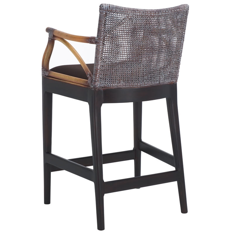 Safavieh Gianni Mahogany and Iron Counter Stool in Brown / Brown
