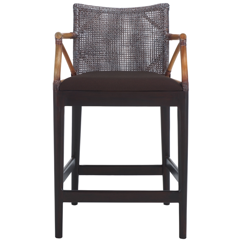 Safavieh Gianni Mahogany and Iron Counter Stool in Brown / Brown