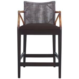 Safavieh Gianni Mahogany and Iron Counter Stool in Brown / Brown