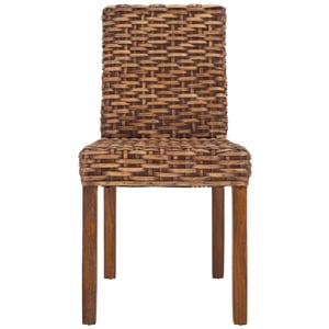 Safavieh Grove Wood and Rattan Side Chair in Brown