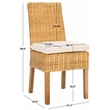 Safavieh Sanibel Wood and Rattan Side Chair in White / Natural