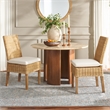 Safavieh Sanibel Wood and Rattan Side Chair in White / Natural