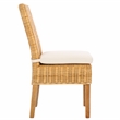 Safavieh Sanibel Wood and Rattan Side Chair in White / Natural