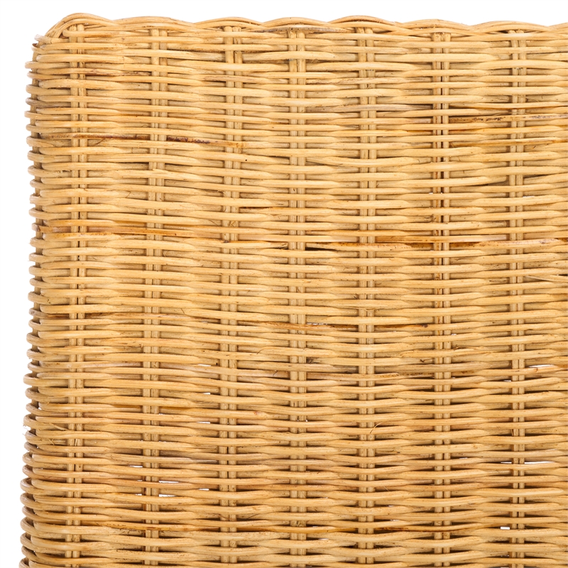 Safavieh Sanibel Wood and Rattan Side Chair in White / Natural