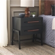 Safavieh Tiona Wood and Steel Nightstand in Black / Brown
