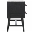 Safavieh Tiona Wood and Steel Nightstand in Black / Brown