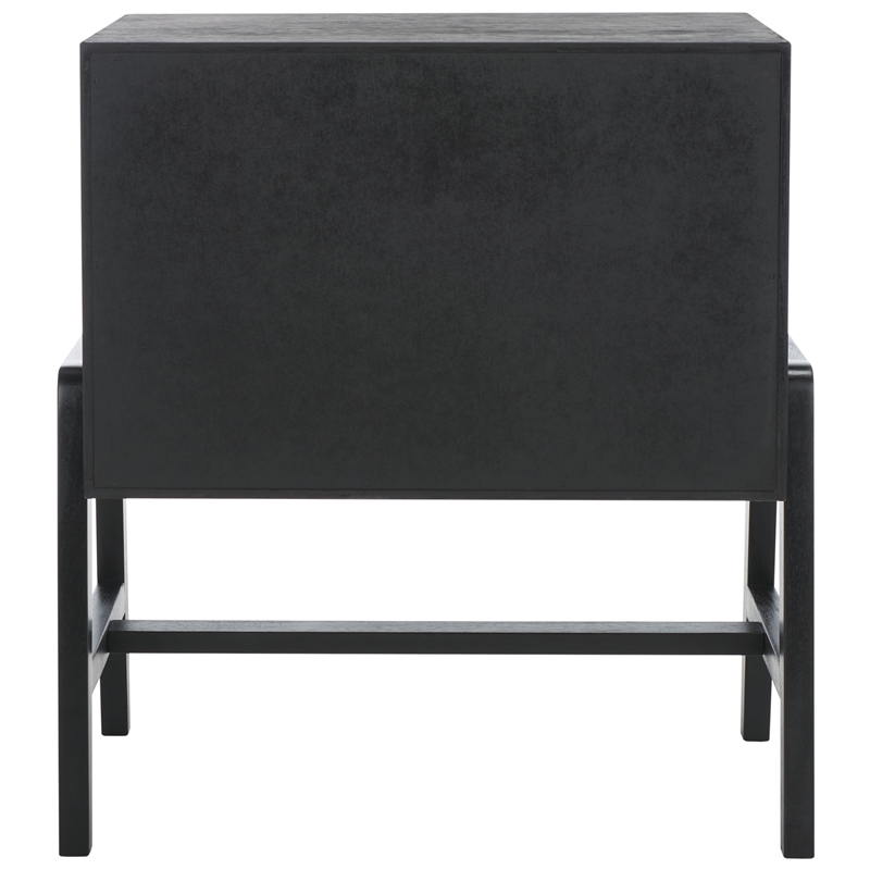 Safavieh Tiona Wood and Steel Nightstand in Black / Brown