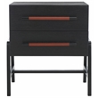 Safavieh Tiona Wood and Steel Nightstand in Black / Brown