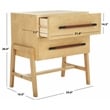 Safavieh Tiona Wood and Steel  Nightstand in Natural / Brown