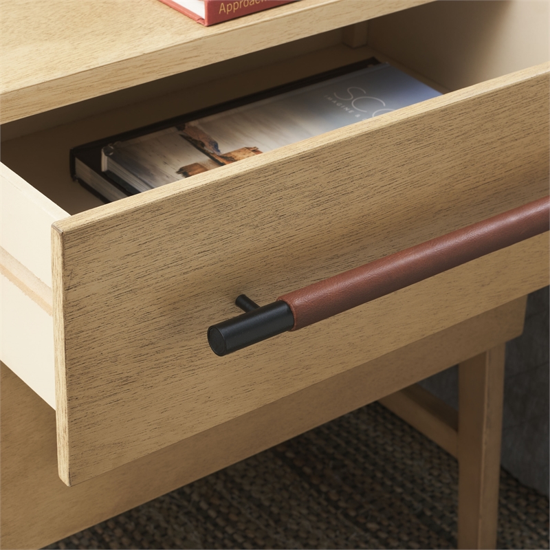 Safavieh Tiona Wood and Steel  Nightstand in Natural / Brown