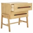 Safavieh Tiona Wood and Steel  Nightstand in Natural / Brown