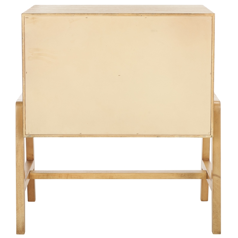 Safavieh Tiona Wood and Steel  Nightstand in Natural / Brown