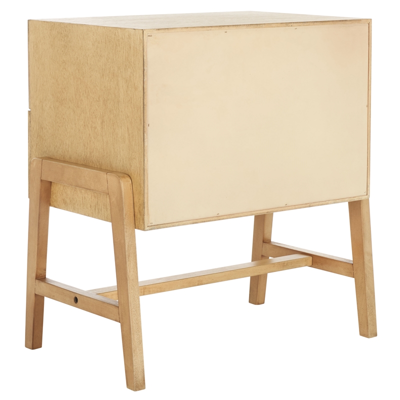 Safavieh Tiona Wood and Steel  Nightstand in Natural / Brown