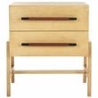 Safavieh Tiona Wood and Steel  Nightstand in Natural / Brown