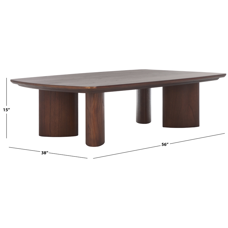 Safavieh Barnard Wood Coffee Table in Walnut