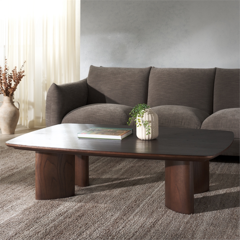Safavieh Barnard Wood Coffee Table in Walnut
