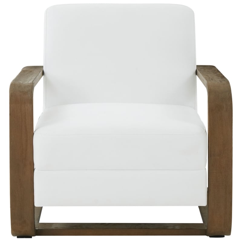 Safavieh Jayshaw Wood  Accent Chair in White / Brown