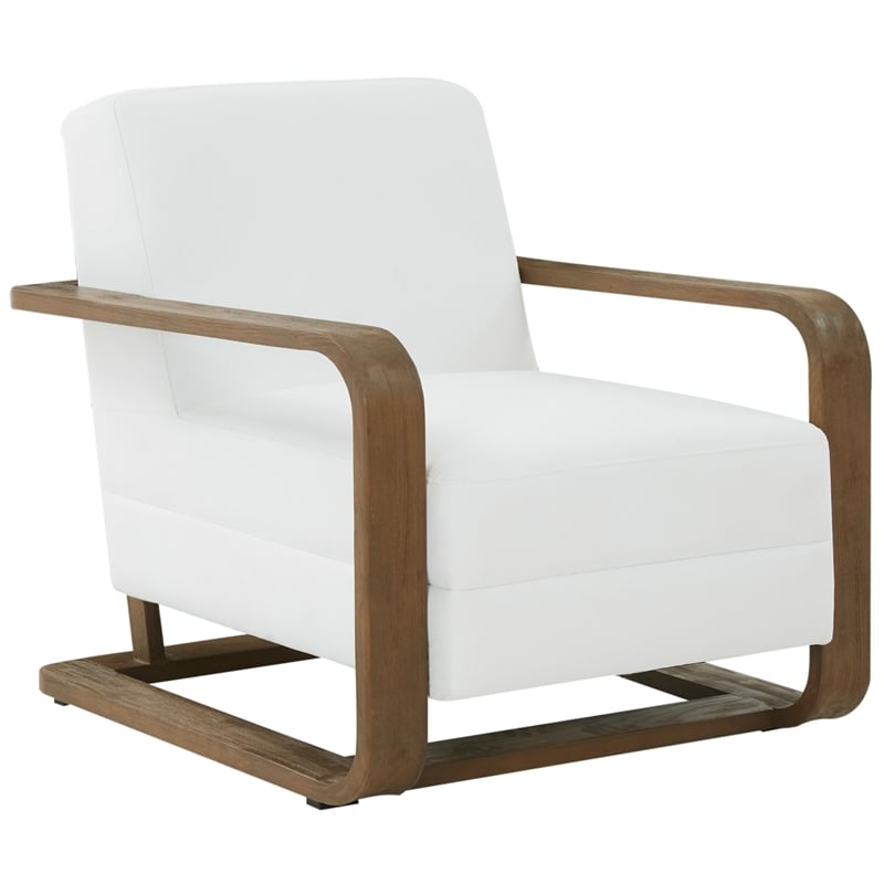 Safavieh Jayshaw Wood  Accent Chair in White / Brown