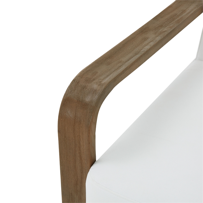 Safavieh Jayshaw Wood  Accent Chair in White / Brown