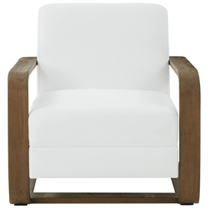 Safavieh Jayshaw Wood  Accent Chair in White / Brown