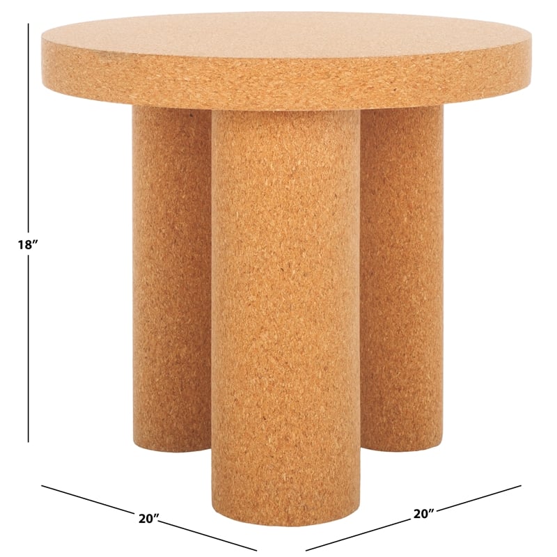 Safavieh Gilligan 3 Leg Accent Table in Cork