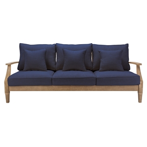 Safavieh Martinique  Wood Outdoor Sofa in Natural / Navy