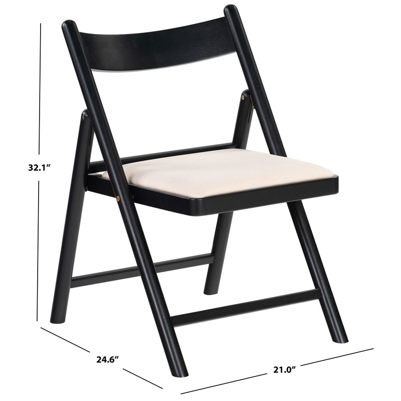 safavieh jacie wood dining chair in black / white