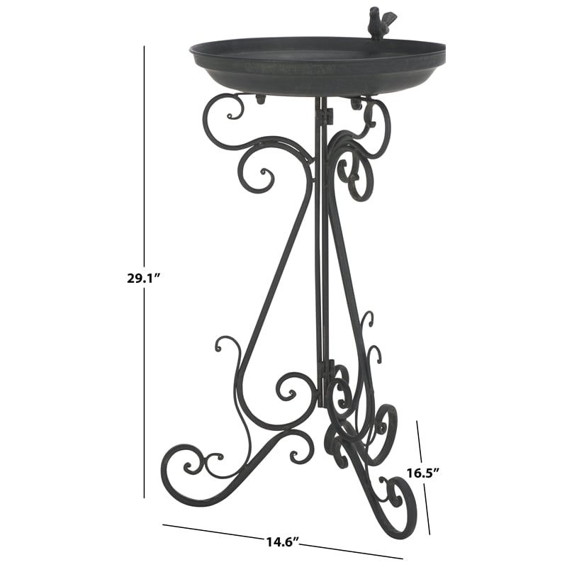 Safavieh Ashlan  Iron Bird Baths in Black