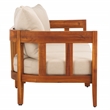 Safavieh Owen Teak Wood  and Polyester Sofa in Natural / Taupe