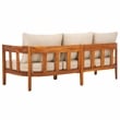 Safavieh Owen Teak Wood  and Polyester Sofa in Natural / Taupe