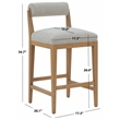 Safavieh Oaklie Wood  Counterstool in Taupe / Natural