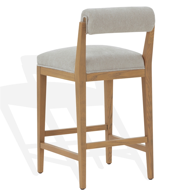 Safavieh Oaklie Wood  Counterstool in Taupe / Natural