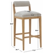 Safavieh Oaklie Wood Barstool in Taupe / Natural