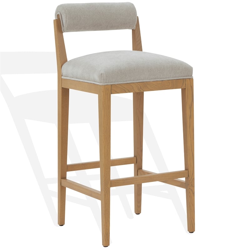 Safavieh Oaklie Wood Barstool in Taupe / Natural