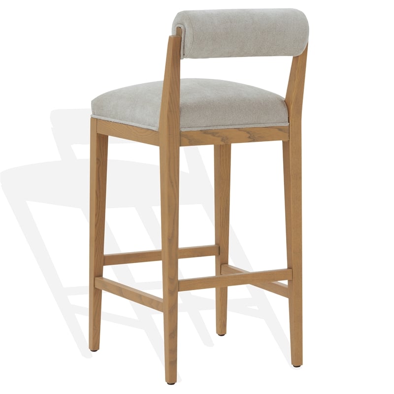 Safavieh Oaklie Wood Barstool in Taupe / Natural