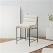 Safavieh Macibella Wood and Iron  Counterstool in Ivory / Black