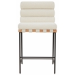 Safavieh Macibella Wood and Iron  Counterstool in Ivory / Black