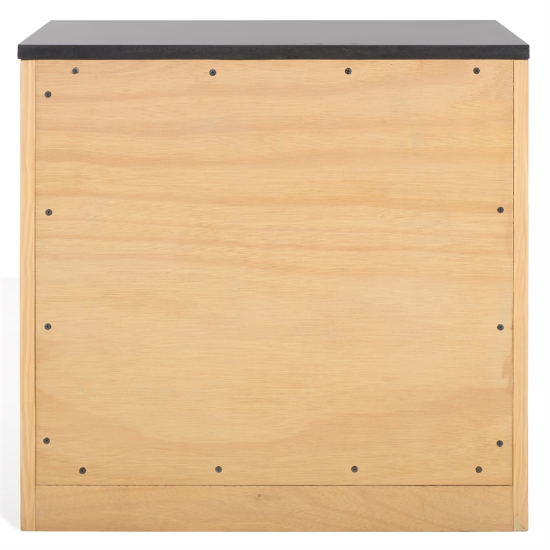 Safavieh Abbianna Wood and Steel Nightstand in Natural / Black