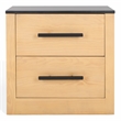Safavieh Abbianna Wood and Steel Nightstand in Natural / Black