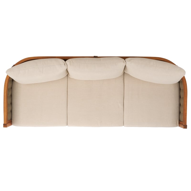Safavieh Amanda Rattan and  Polyester Sofa in Natural / Taupe