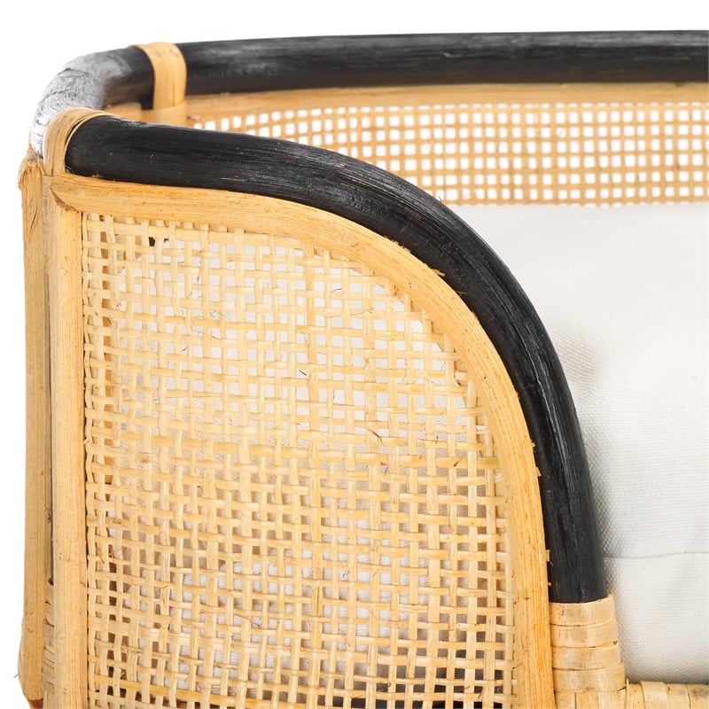 Safavieh Timo Rattan and Cotton Pet Accessories in Beige /  Black