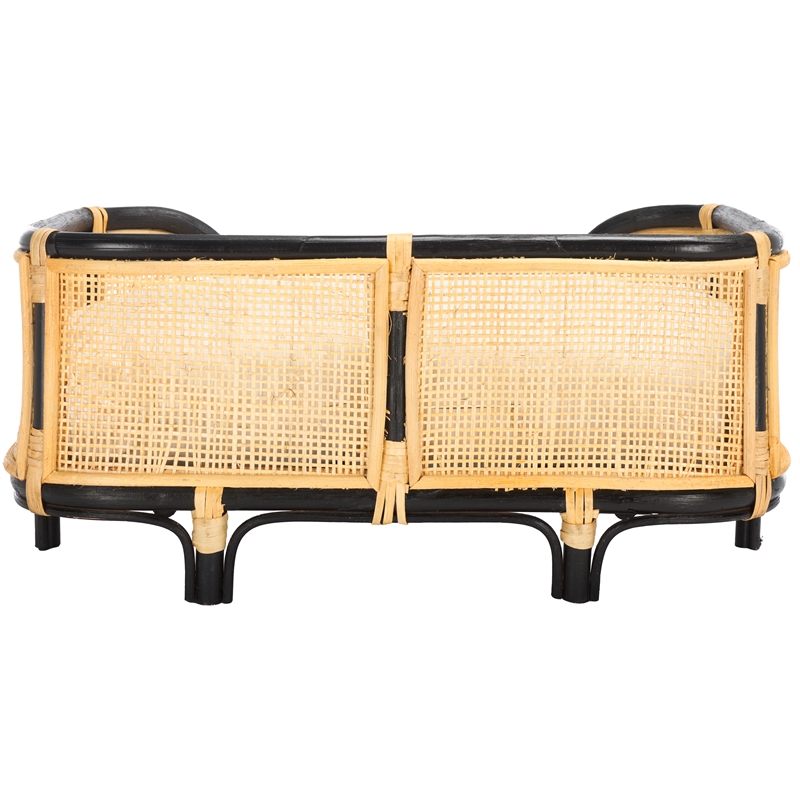 Safavieh Timo Rattan and Cotton Pet Accessories in Beige /  Black