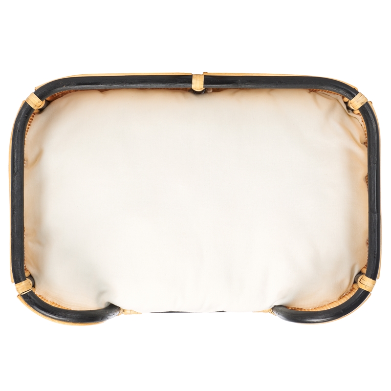 Safavieh Timo Rattan and Cotton Pet Accessories in Beige /  Black