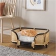 Safavieh Timo Rattan and Cotton Pet Accessories in Beige /  Black