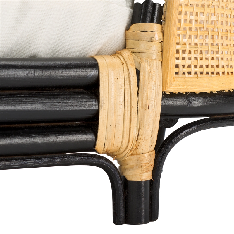 Safavieh Timo Rattan and Cotton Pet Accessories in Beige /  Black