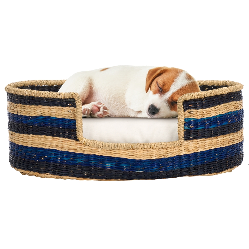 Safavieh Elyon Seagrass Pet Accessories in Beige / Natural / Black /Blue
