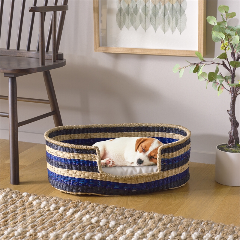 Safavieh Elyon Seagrass Pet Accessories in Beige / Natural / Black /Blue