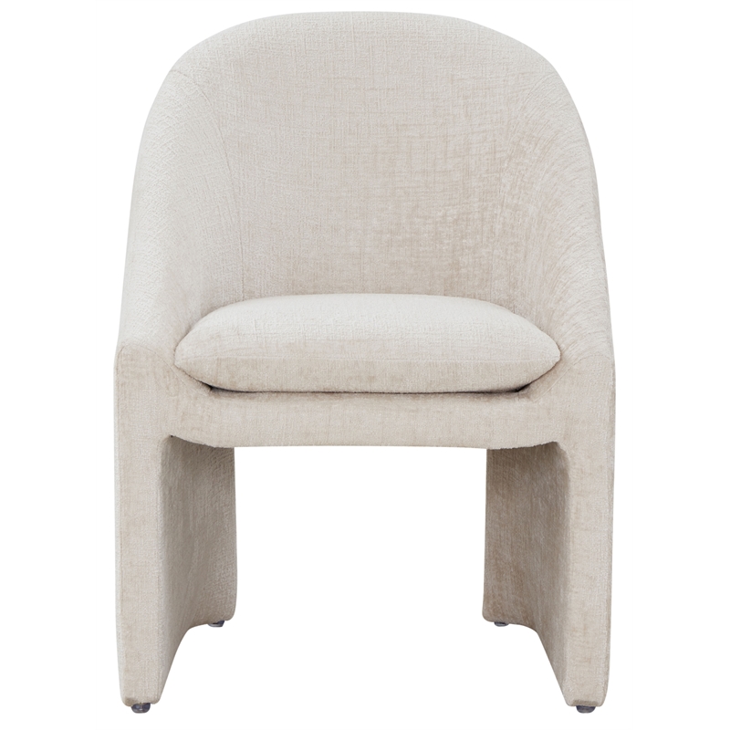 Safavieh Kagan Wood and Chenille Dining Chair in Cream