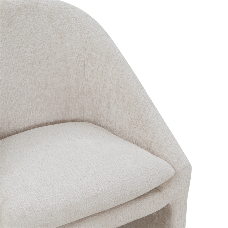 Safavieh Kagan Wood and Chenille Dining Chair in Cream