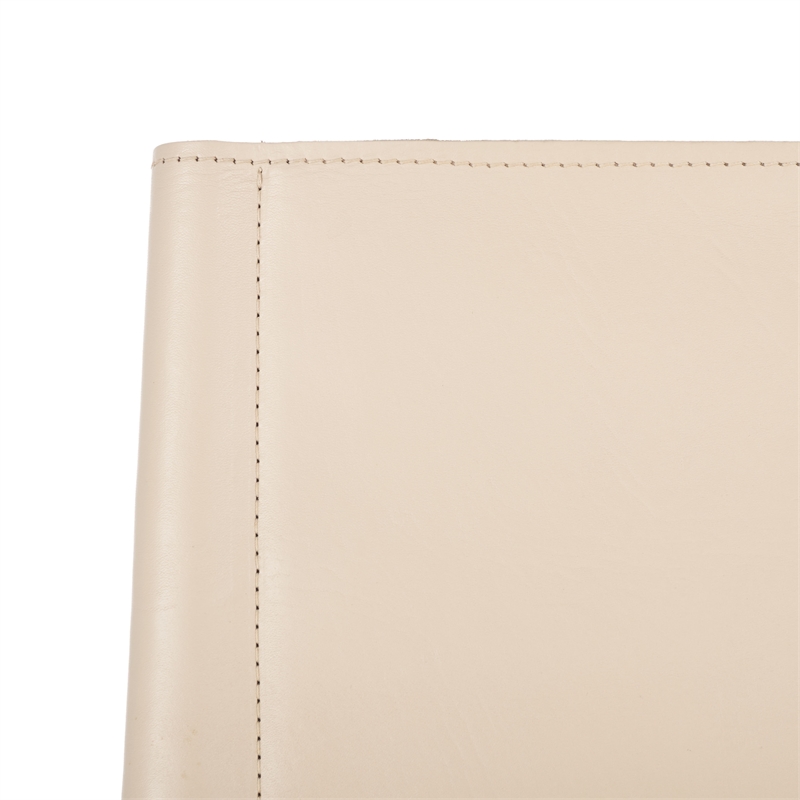 Safavieh Culkin Mahogany and Leather Accent Chair in Black / White